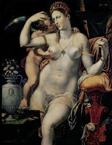 Cupid Caressing Venus